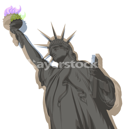 statue of liberty. liberty island, new-york. transparent background, png