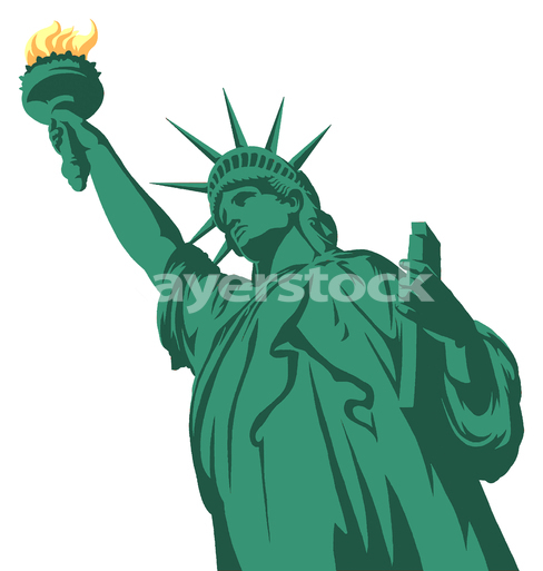 Statue of Liberty on Liberty Island in New York, in the United States. Neoclassical sculpture. Liberty Enlightening the World. A gift from the people of France to the people of the United States. 