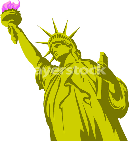 Statue of Liberty on Liberty Island in New York, in the United States. Neoclassical sculpture. Liberty Enlightening the World. A gift from the people of France to the people of the United States. 